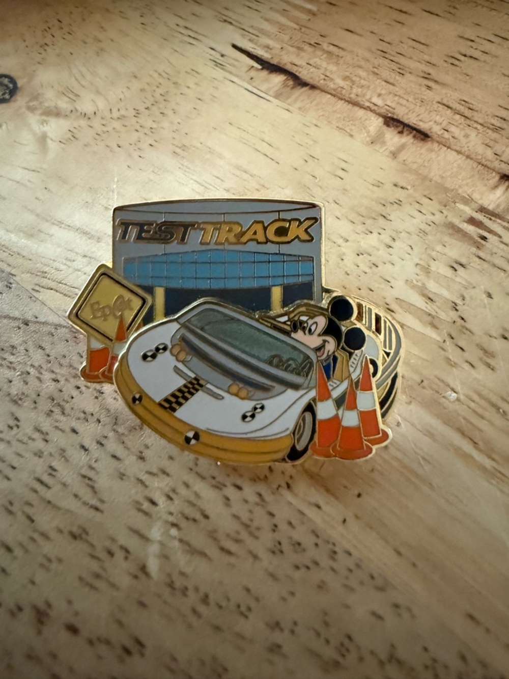 Test Track Mickey Mouse Enamel Pin - Racing Car Design